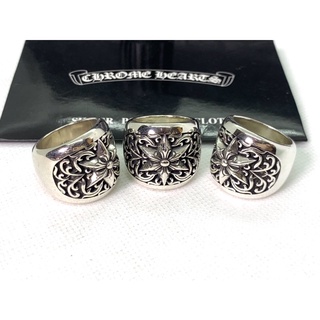 Nhẫn Chrome Heart Oval Star bạc fullbo túi cao cấp.