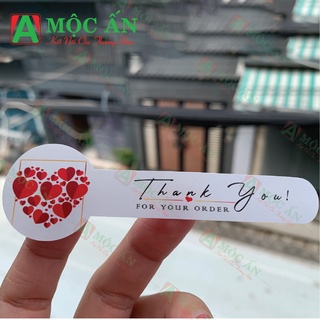 [free ship - hoàn xu Xtra] 500 Tem Dán Niêm Phong - Mẫu Trái tim