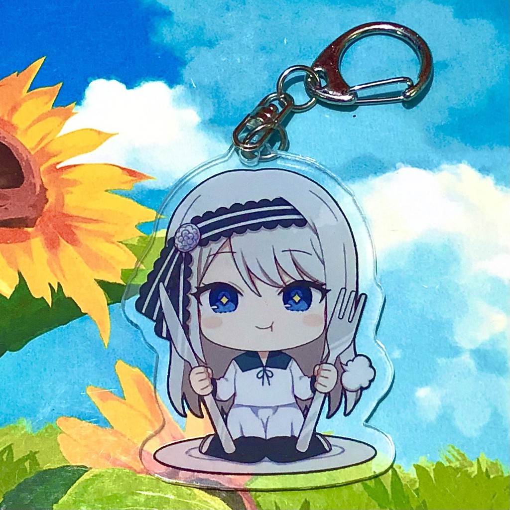 ( Mica trong acrylic ) Móc khóa xinh xắn LOVE IS WAR CUỘC CHIẾN TỎ TÌNH ver ĂN UỐNG anime chibi