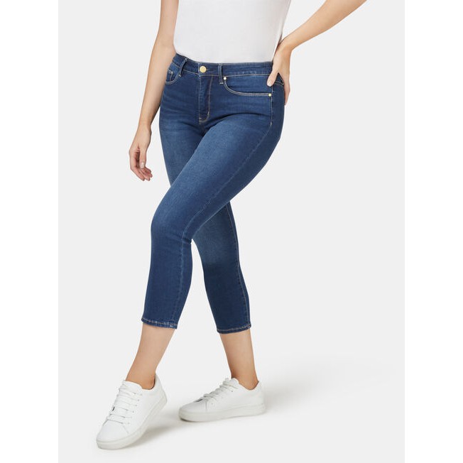 [60-70kg] Quần jean nữ 9 tấc mẫu trơn hàng co giãn mạnh lai suông