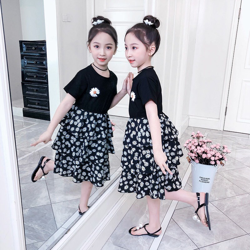 Set "ÁO + VÁY HOA CÚC" nhí 14-45kg cho bé gái từ 4-14 tuổi. Áo cotton, thoáng mát. Váy cao cấp, xịn sò. G16