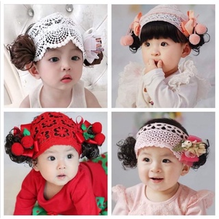 Băng đô tóc giả phong cách hàn quốc cho bé gái 0-2 tuổi