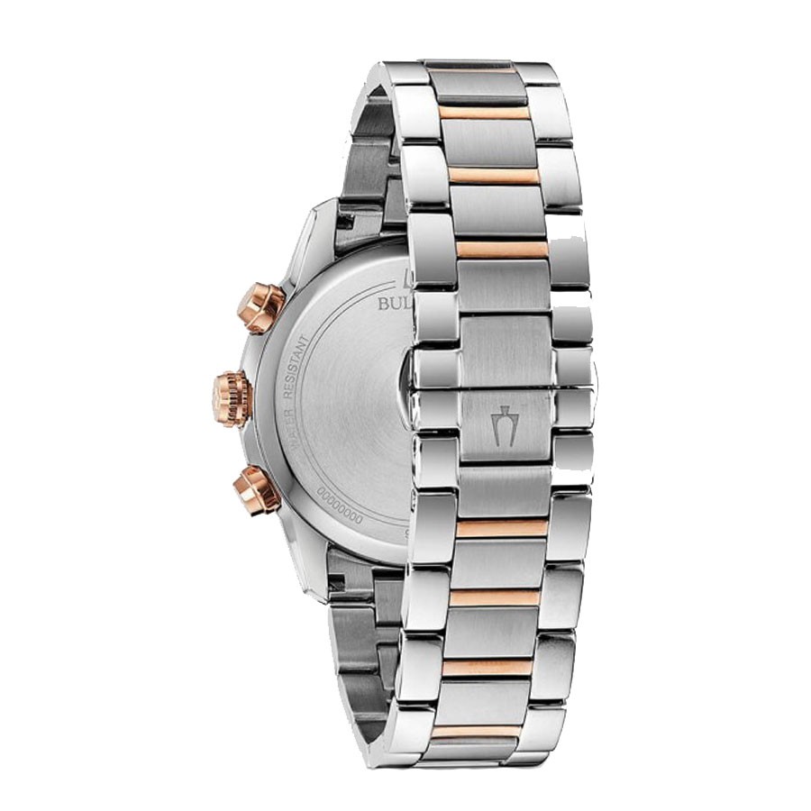 Đồng Hồ Bulova Nam Dây Kim Loại Pin-Quartz 98B335 - Mặt Đen (44mm)