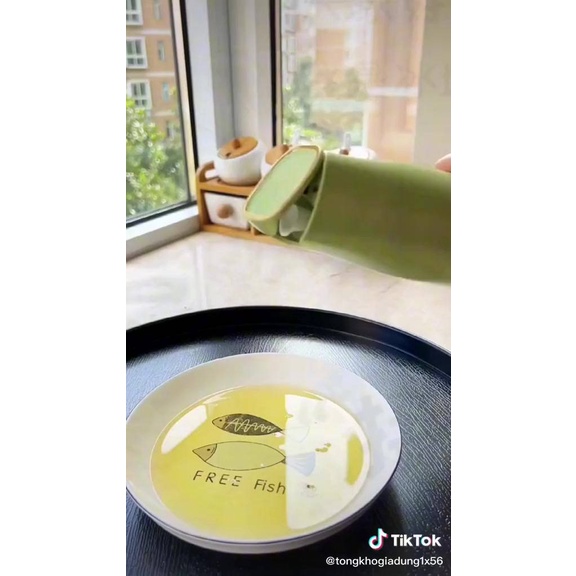 Lọ thuỷ tinh đựng dầu ăn, giấm, thiết kế nắp tự động thông minh chống tràn AN TOÀN,TIỆN LỢI