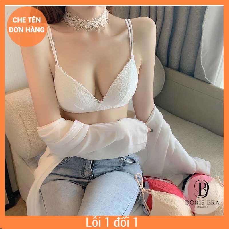 Áo lót nữ, áo ngực AL208 su ren hoa không gọng đệm mỏng nâng ngực nhẹ nhàng - DORIS BRA