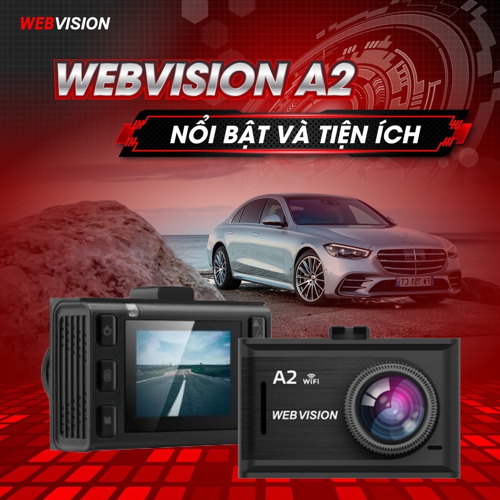 Camera Hành Trình Webvision A2 - Cảm biến Sony - Wifi - Pin Siêu Tụ Điện