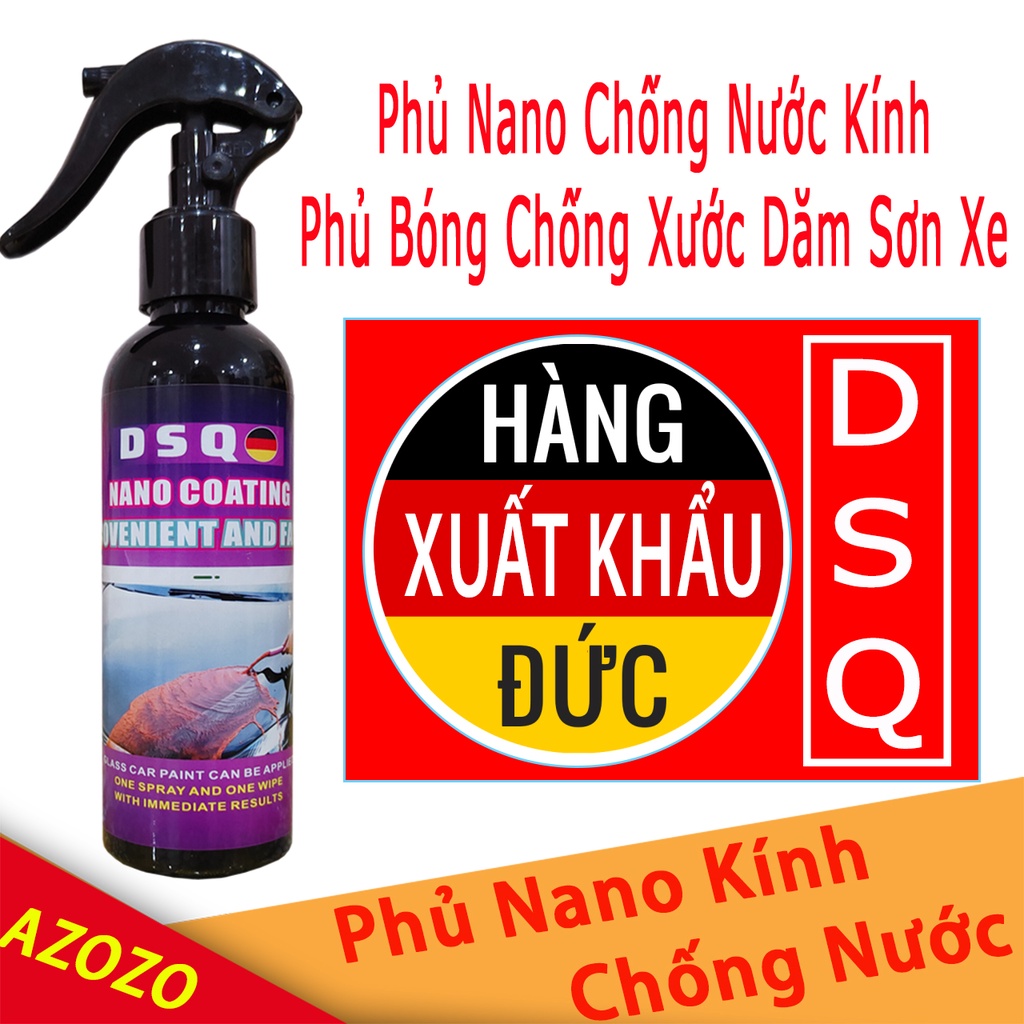 [ Bền 12Th ] Bình Xịt Nano - Ceramic Wax - Phủ Nano Kính Ô TÔ Phủ Bóng Sơn Xe - Chai Xịt Nano Chống Nước Kính Xe AZOZO