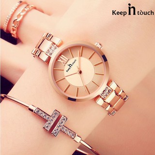 ĐỒNG HỒ NỮ MẶT TRÒN KEEP IN TOUCH CHÍNH HIỆU MÃ K-8416L
