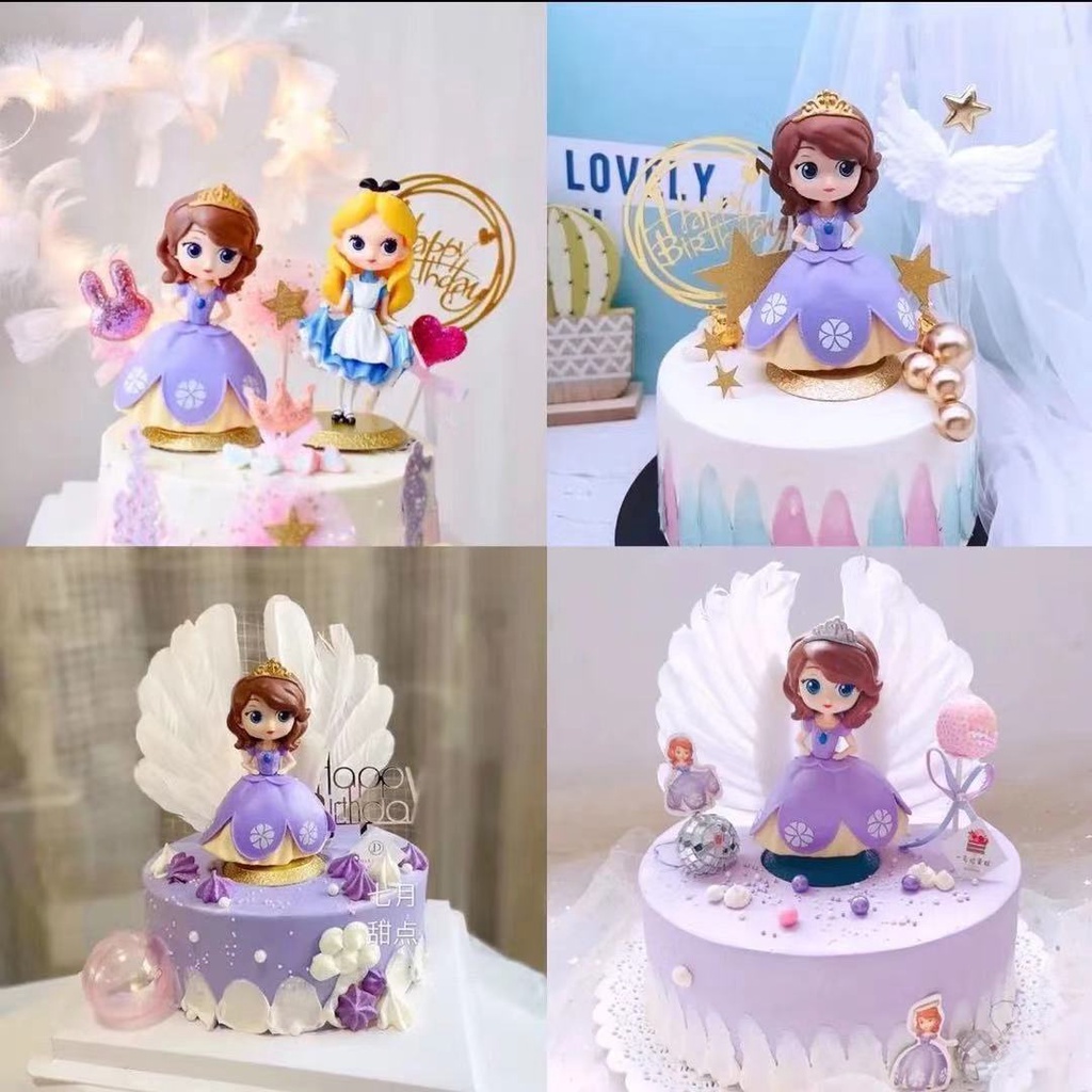 Búp bê trang trí bánh cupcake chủ đề công chúa Disney