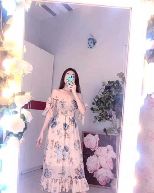 Đầm maxi ống 2 dây cột nơ siêu xinh (hình thật+video) | BigBuy360 - bigbuy360.vn