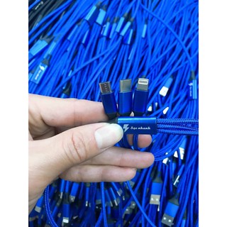 ( GIÁ SỈ) SẠC 3 ĐẦU DÂY DÙ (SẠC NHANH ) ( CHÂN TYPE C, iphone, micro USB)