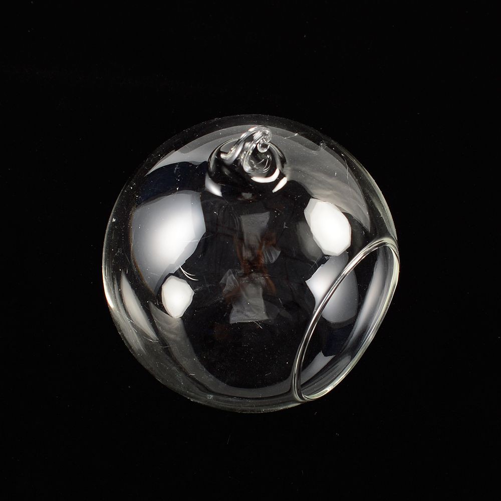 Chậu thủy tinh trồng cây có giá treo bằng sắt