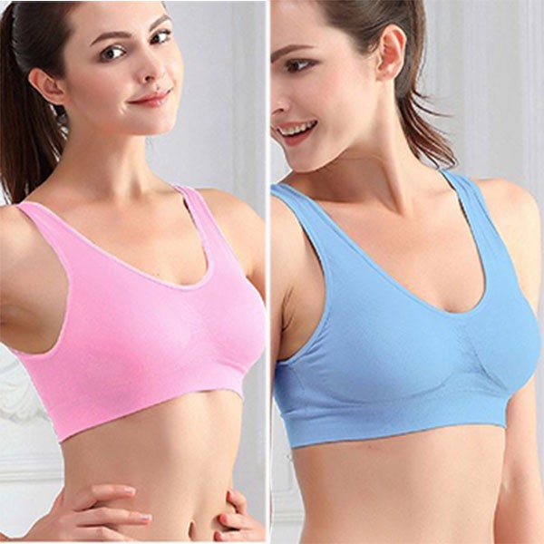 [Baywellfashion]Áo ngực thể thao chất liệu nylon màu trơn năng động cho nữ
