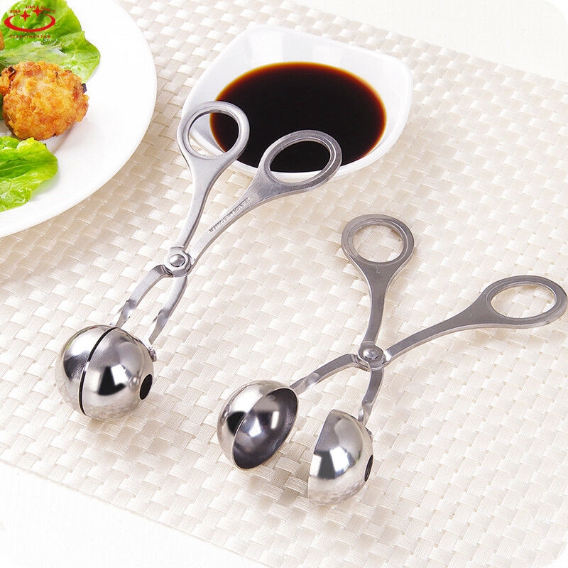 Muỗng kẹp làm thịt viên hình tròn kích thước nhỏ và lớn sáng tạo bằng thép không gỉ nhanh gọn tiện lợi