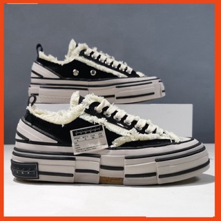 Giày Nữ - Giày Thể Thao Nam Nữ Xvessel đế gỗ đúc đẹp siêu nhẹ, vải rách cổ thấp phong cách cá tính D10 HOT