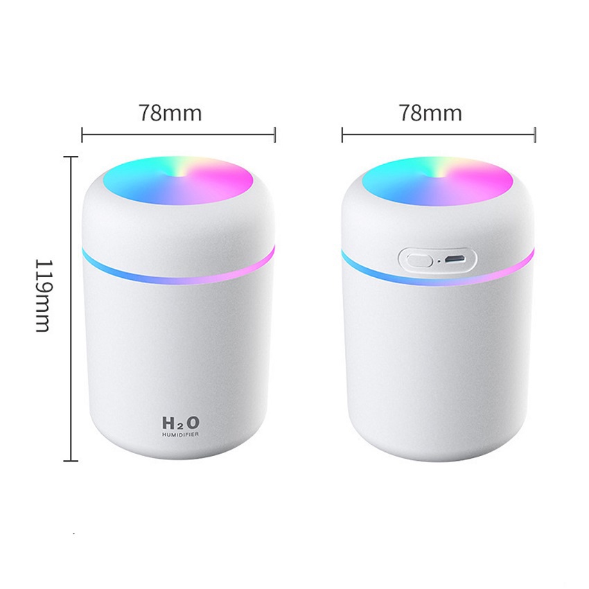 Máy Phun Sương Tạo Ẩm, Lọc Không Khí, Có 2 Chế Độ Đèn Led, Tự động tắt không tiếng ồn