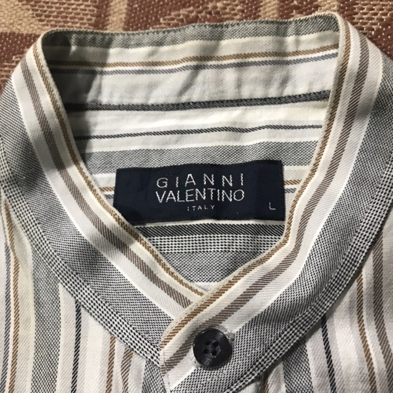 Áo sơ mi dài tay hiệu Gianni Valentino sọc kẻ