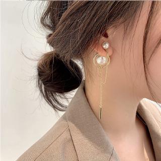 Bông Tai Mạ Bạc 925 Đính Ngọc Trai Nhân Tạo Phong Cách Hàn Quốc