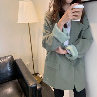 KHOÁC BLAZER XANH DÁNG RỘNG (kèm video, ảnh thật)
