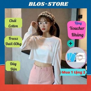 Áo Croptop Cổ Tròn🍀FRRESHIP🍀Áo Croptop Tay Dài Co Giãn 4 Chiều