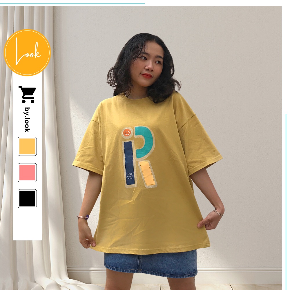 Áo thun Unisex LM Basic Tee phông chữ R nữ tay lỡ freesize form rộng | BigBuy360 - bigbuy360.vn