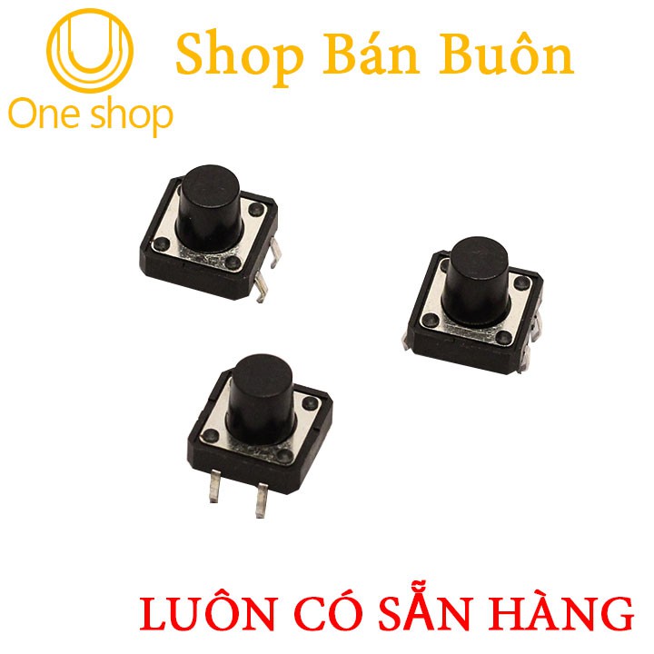 Nút Nhấn 4 Chân 12x12x10mm Màu Đen