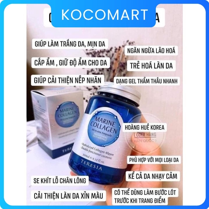 Tinh Chất Collagen Tươi Hàn Quốc Marine Teresia - Serum Trắng Da Căng Bóng Trẻ Hóa Da, Chống Lão Hóa
