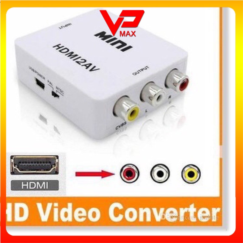 Box chuyển Mini HDMI to AV cho tivi đời cũ - VPMAX