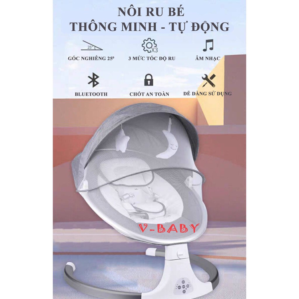 Nôi Điện Tự Động VBABY F1 Và F1S (Mẫu Mới 2021)