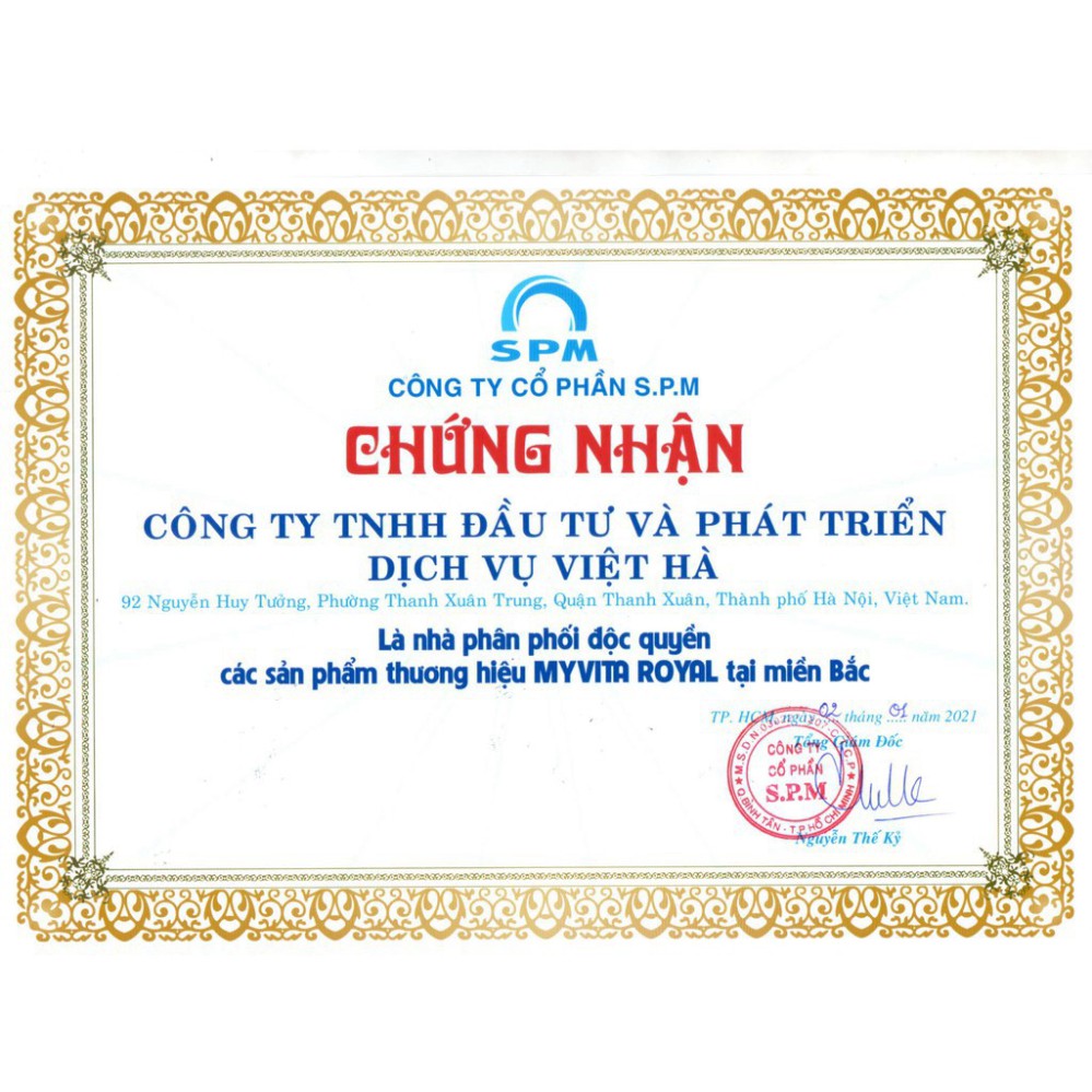 Nước Uống Dưỡng Da Tăng Cường Đề Kháng MyVita Royal - Hộp 10 Chai 50ml - Sữa Ong Chúa, Đông Trùng Hạ Thảo, Cao Nhân Sâm