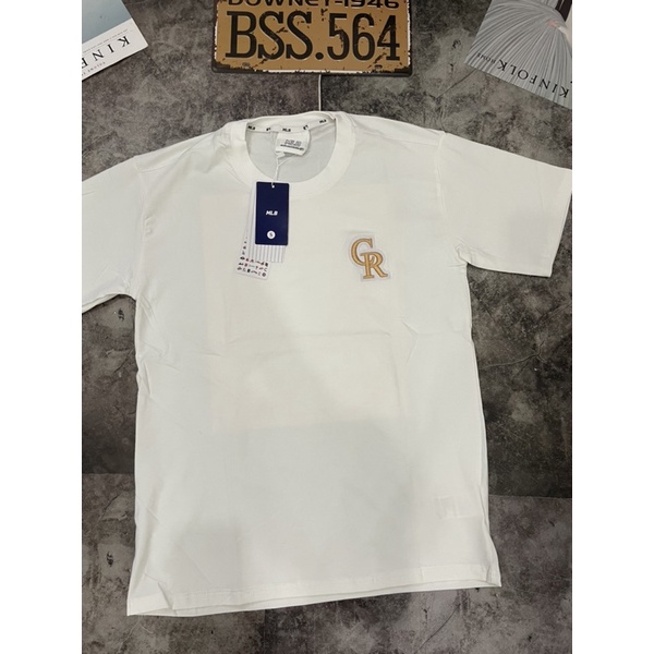 Áo Thun Unisex Màu Xám/Hồng/Trắng In Hình Và Thêu Logo Chất Cotton 100%