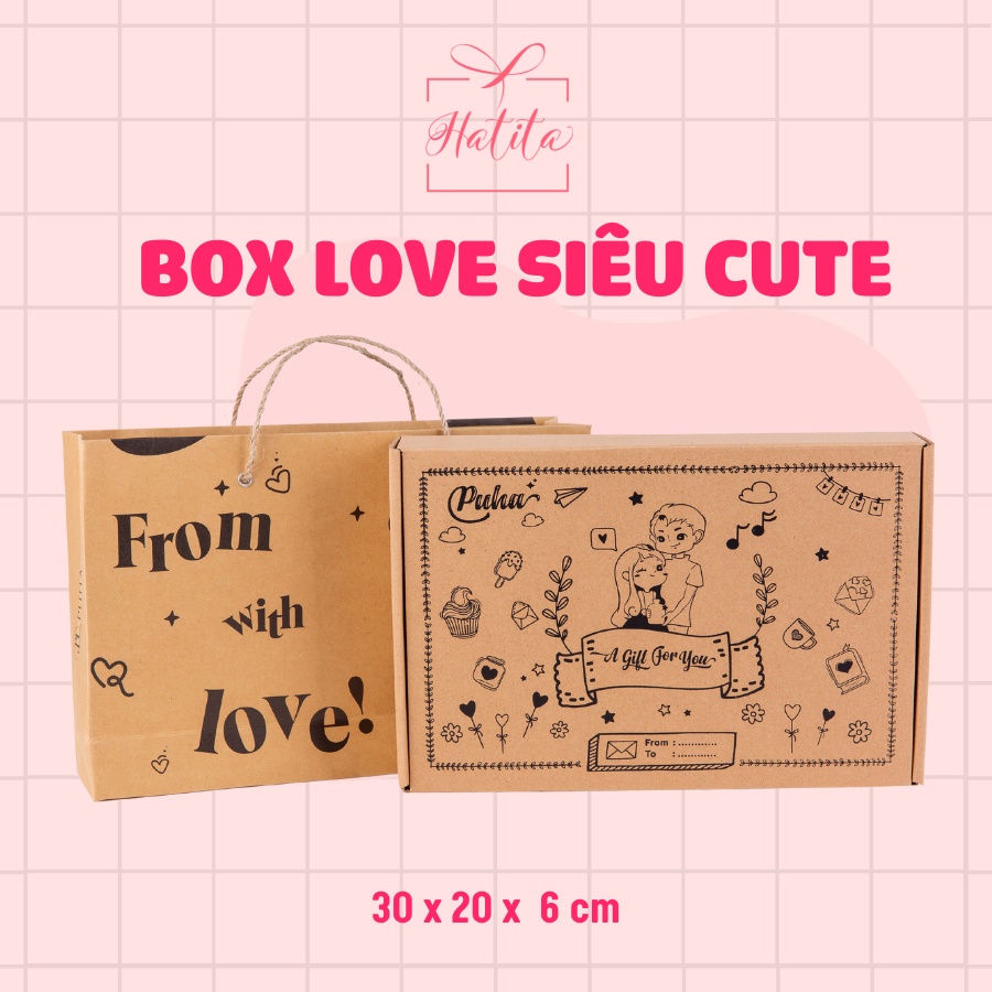 Set quà túi chườm nóng đau bụng kinh HATITA 1000ml phiên bản giftbox chăm bạn gái quà tặng sinh nhật