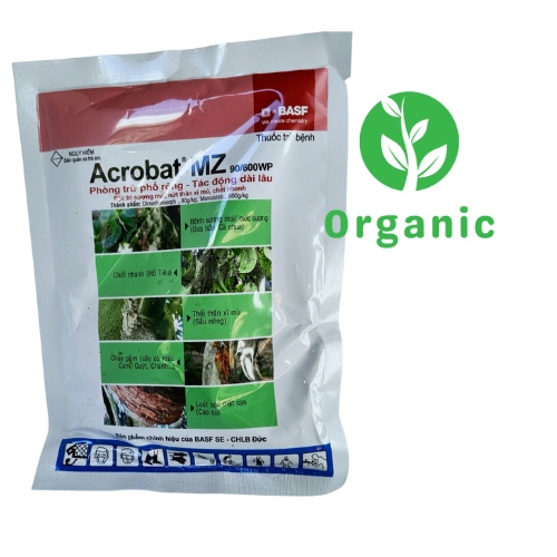 THUỐC ĐẶC TRỊ BỆNH THỐI RỄ, XÌ MỦ, ĐỐM LÁ, CHẾT CÂY CON ACROBAT MZ 90/600WP-100g