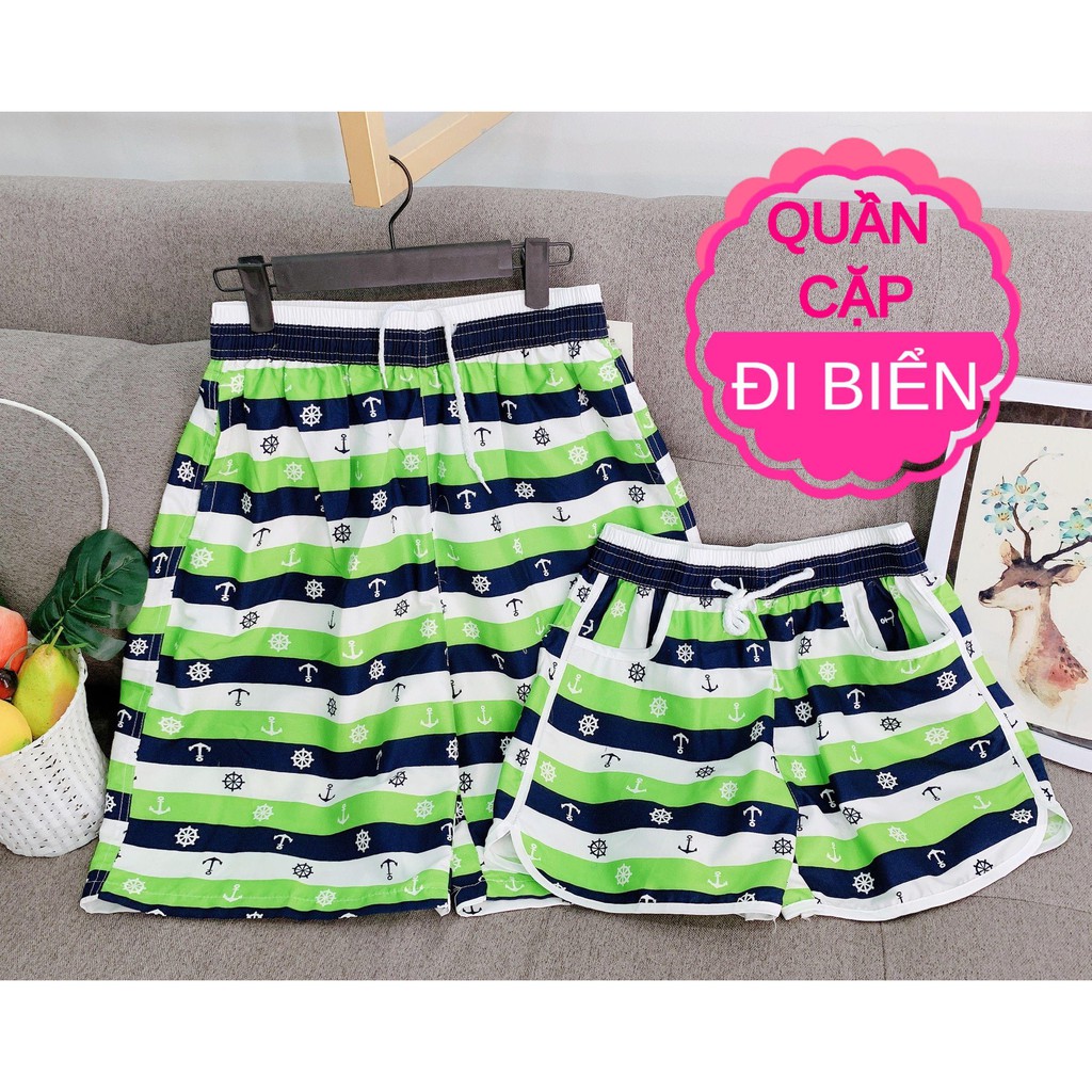 ẢNH THẬT TỰ CHỤP ❤ SET QUẦN CẶP ĐI BIỂN IN HỌA TIẾT ❤  QUẦN COUPLE ❤  QUẦN NHÓM