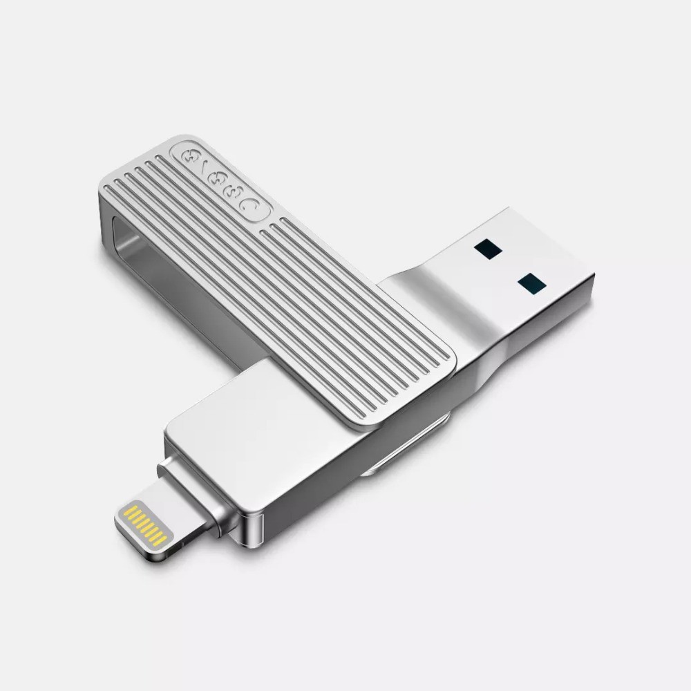 ﺴ✸☃Đầu Chuyển Đổi Xiaomi Jesis 2-Trong-1 USB 3.1 Type-C Apple Mfi 32G 64G 128G Xoay 360 ° Hoạt Động Với Ứng Dụng Thông | BigBuy360 - bigbuy360.vn