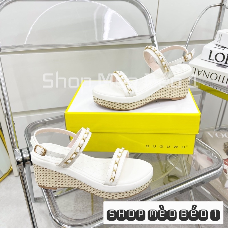 Sandal quai xích ngang đế xuồng cói fullbox hàng quảng châu cao cấp