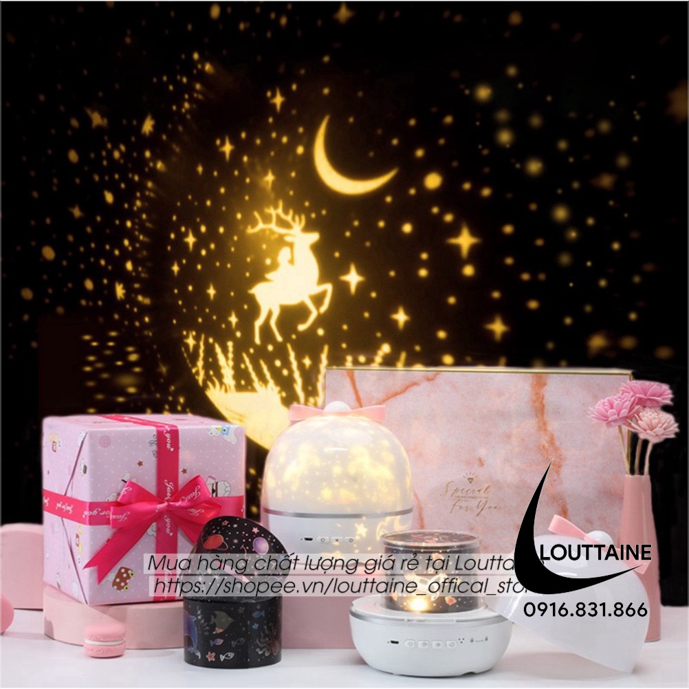Đèn Ngủ Thông Minh Cho Bé | Đèn Vũ Trụ Ngàn Sao Tự Xoay Tặng Kèm 6 Khung Hình | Decor Chiếu Vũ Trụ Thiên Hà Mẫu Mới 2021