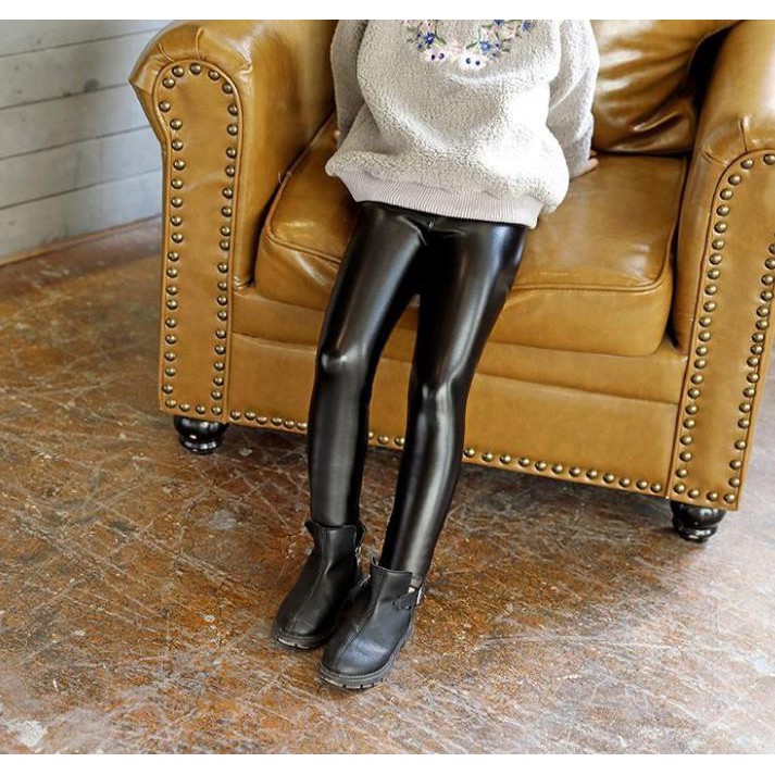 ❤Quần Legging Bằng Da Thời Trang Thu Đông 2020 Dành Cho Bé Gái