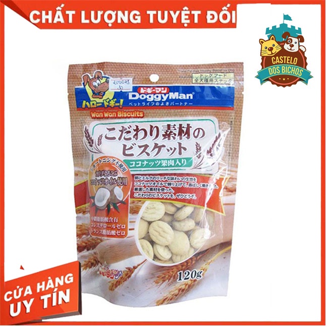 BÁNH THƯỞNG CHO CHÓ DOGGY MAN 120G-BÁNH QUY DỪA CHO CHÓ CƯNG 82057