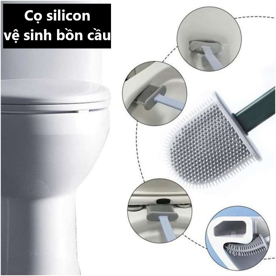 Dụng cụ cọ vệ sinh toilet nhà tắm chất liệu silicon mềm dẻo làm sạch mọi ngóc ngách khó cọ chùi rửa - HS Shop Thủ Đức