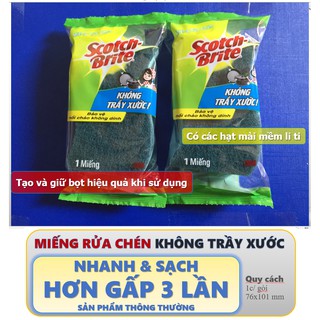 Miếng rửa chén không trầy xước Scotch-Brite có các hạt mài mềm liti