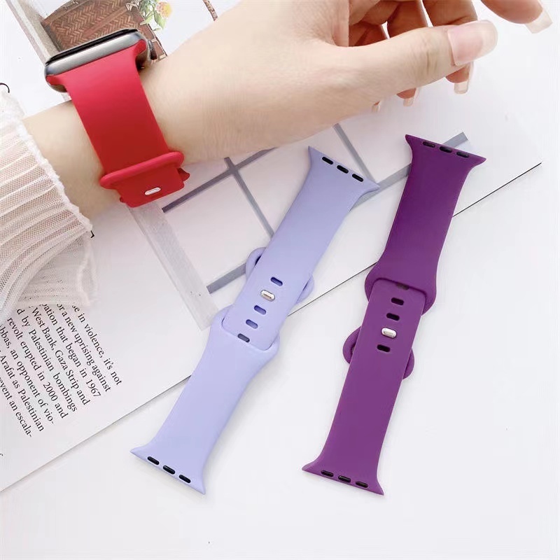 Dây Đeo Thể Thao Bằng Silicone Cho Đồng Hồ Thông Minh Apple Watch Se 6 5 4 3 44mm 40mm iWatch 7 38mm 42mm 41mm