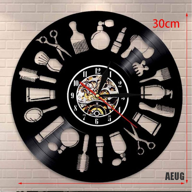 [AIU]  Barber Shop Wall Clock Modern Decoration Vinyl Record Wall Clock