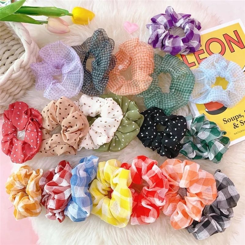 Dây buộc tóc scrunchies nữ ngẫu nhiên, Dây cột tóc vải xinh xắn ShynCloset
