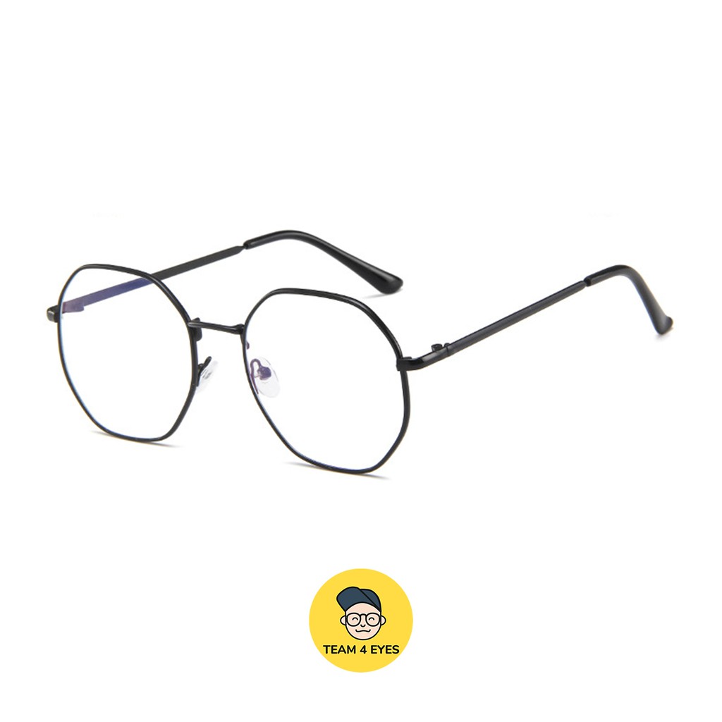 [ Ảnh thật ] Kính cận form bát giác tròn size tròng 5,2cm 0 độ cắt ánh sáng xanh | BigBuy360 - bigbuy360.vn