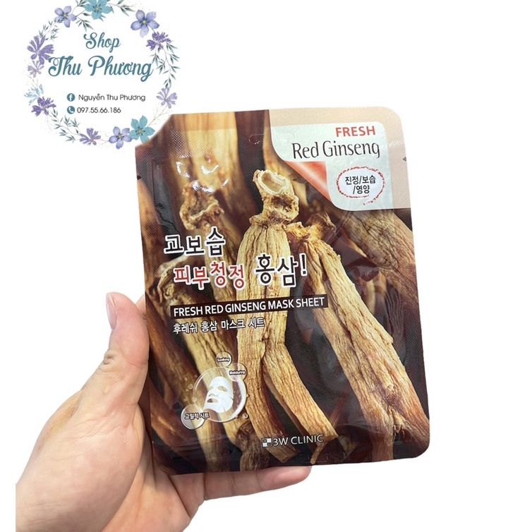 miếng mặt nạ giấy nhân sâm trắng da amisilk hàn quốc