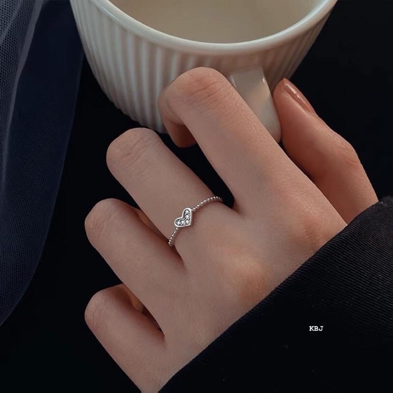 Nhẫn tim bạc, giảm giá cực sốc