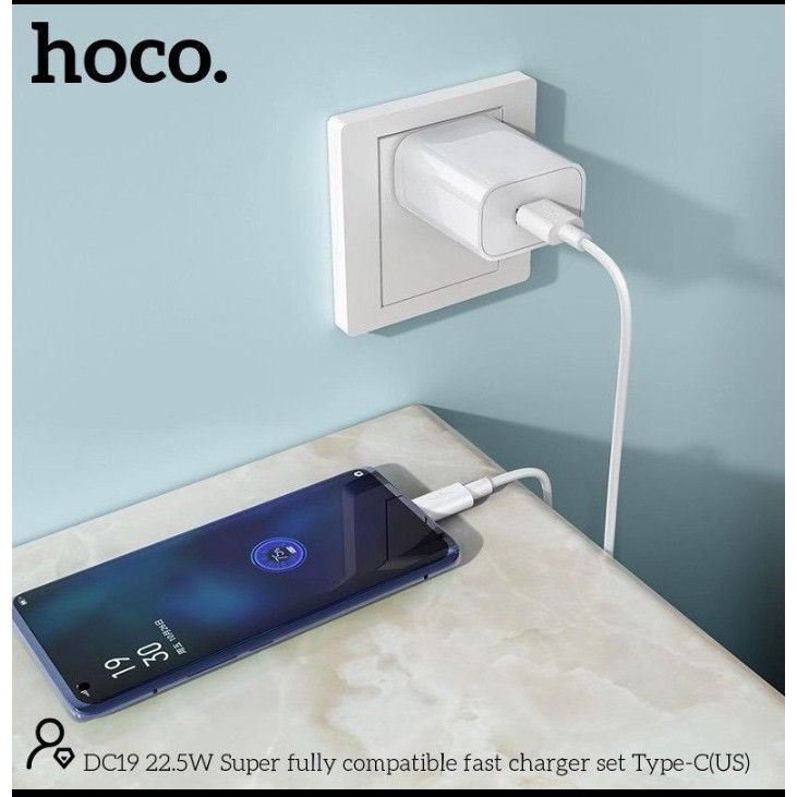 Bộ Sạc Hoco DC19 Micro/Lightning/Type-C (22,5W - 5A)- Hỗ trợ sạc siêu