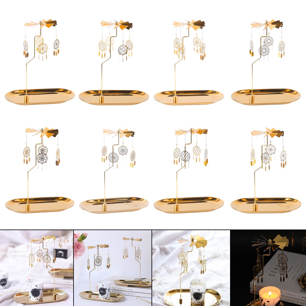 Giá đỡ nến dạng xoay màu vàng dùng trang trí