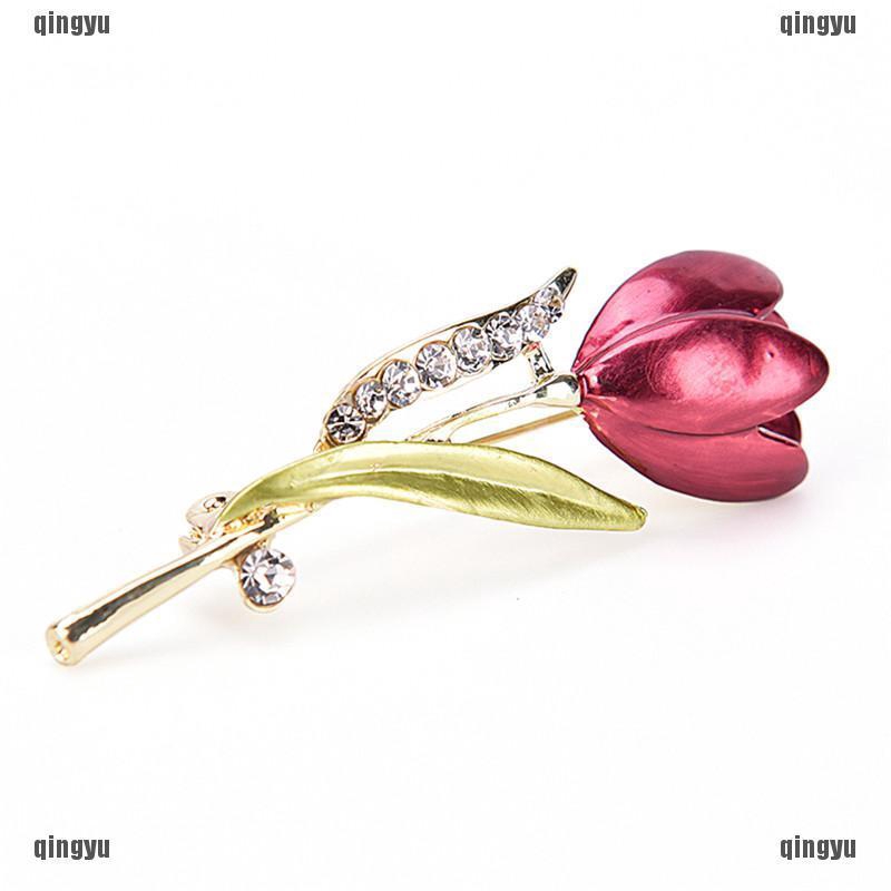 Trâm Cài Áo Hình Hoa Tulip Đính Đá Sang Trọng